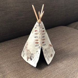 Coral and Tusk mini teepee embroidered linen
